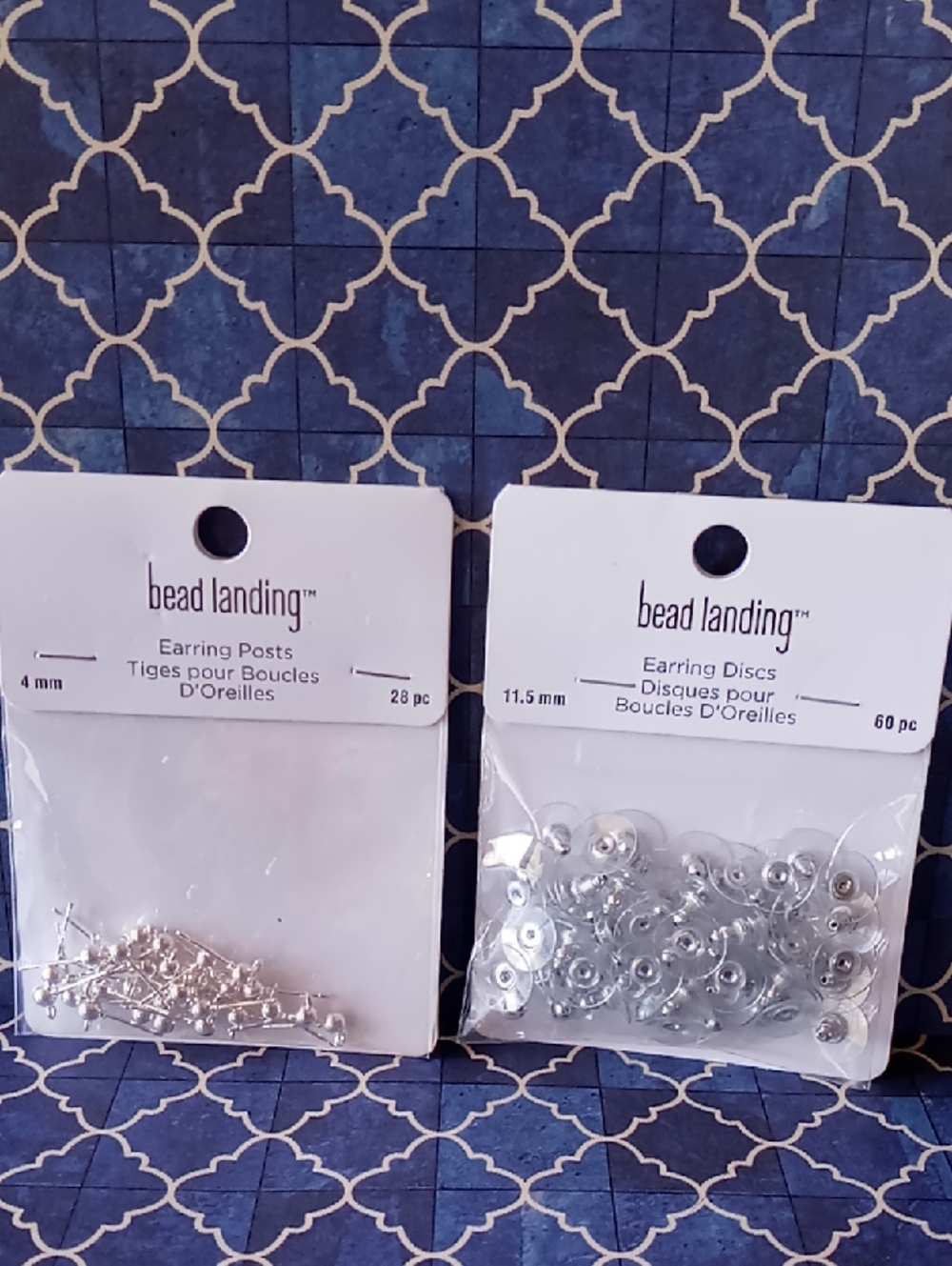 Bead Landing Earring Posts & Discs
